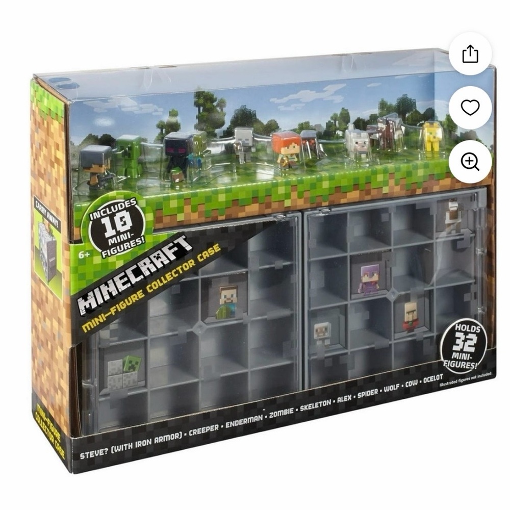Minecraft 35 Mini Figures Play set and Collector case Storage Organizer